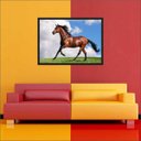 Ver imagem 3 de Quadro Decorativo Animais Cavalos Salas Decorações Interiores Com Moldura