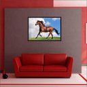 Ver imagem 1 de Quadro Decorativo Animais Cavalos Salas Decorações Interiores Com Moldura
