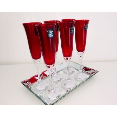 Jogo De Taça Para Àgua 6 Peças 360 Ml Kleopatra-bohemia - Vermelho