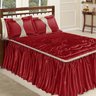 Colcha Casal Padrão Melissa Seda Brilhante com Babado 5 Peças - Vermelho - 1