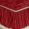 Colcha Casal Padrão Melissa Seda Brilhante com Babado 5 Peças - Vermelho - 3