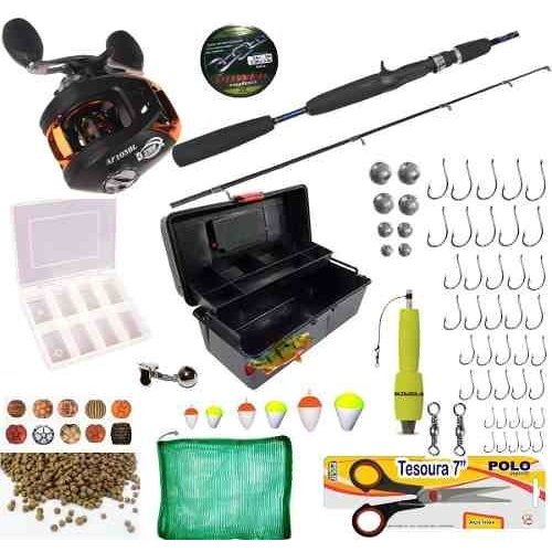 Kit de Pesca Completo Caixa De Pesca Completa Isca E Acessórios