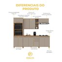 Ver imagem 5 de Armário de Cozinha Modulada Completa Fidelitá Berlim 5 Peças 270cm 11 Portas 2 Gavetas com Tampo