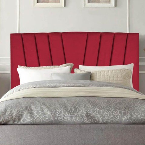 Cabeceira Estofada Bélgica 140cm Casal para Cama Box Quarto Suede Vermelho - Gat Magazine
