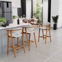 Ver imagem 6 de Kit 04 Banquetas Alta para Cozinha Sala de Jantar Fixa Cecília L02 Linho Cinza - Lyam Decor