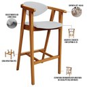 Ver imagem 7 de Kit 04 Banquetas Alta para Cozinha Sala de Jantar Fixa Cecília L02 Linho Cinza - Lyam Decor