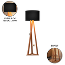 Ver imagem 5 de Luminária Tripé Moderna Ibiza Sala Leitura Luxo com Cupula e Pés em Madeira Cor Preto