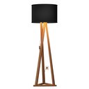 Ver imagem 1 de Luminária Tripé Moderna Ibiza Sala Leitura Luxo com Cupula e Pés em Madeira Cor Preto