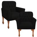Ver imagem 1 de Kit 2 Poltronas Athena Decorativa Sala Recepção Preto