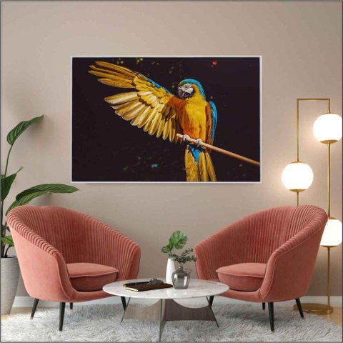 Quadro Arara Azul 120x80 Cm Adesivo Fotográfico