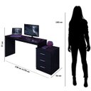 Ver imagem 3 de Mesa Gamer com Gaveteiro 3 Gavetas Drx-5000 Preto