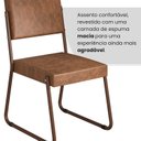 Ver imagem 5 de Kit 4 Cadeiras de Jantar Estofadas em Tecido Aço Marrom Napoli