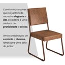 Ver imagem 6 de Kit 4 Cadeiras de Jantar Estofadas em Tecido Aço Marrom Napoli