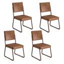 Ver imagem 1 de Kit 4 Cadeiras de Jantar Estofadas em Tecido Aço Marrom Napoli