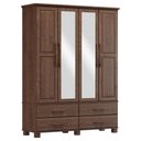 Ver imagem 4 de Guarda Roupa Bipartido 4 Portas e 4 Gavetas Linha Ouro Madeira Maciça 2252wn Café Finestra