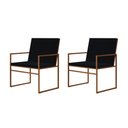 Ver imagem 1 de Kit 2 Poltronas Isa Industriais Veludo Base Cobre para Sala Quarto e Recepção - Cobre/preto