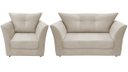 Ver imagem 1 de Kit Namoradeira + 1 Poltrona Decorativa Isis Suede Bege Pés Madeira Ms Decor