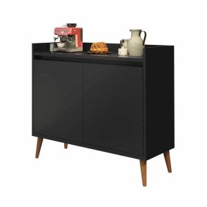 Buffet Aparador Retrô Delux 2 Portas Preto