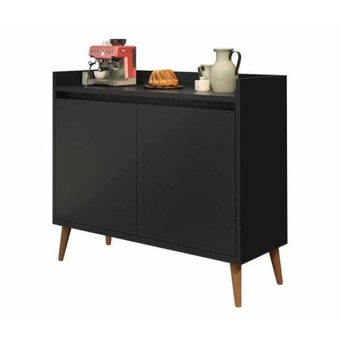 Buffet Aparador Retrô Delux 2 Portas Preto