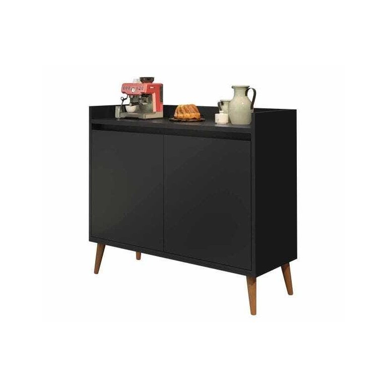 Buffet Aparador Retrô Delux 2 Portas Preto