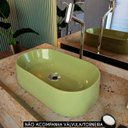 Ver imagem 2 de Cuba Pia de Apoio para Banheiro Oval 43cm Hera C08 Verde - Mpozenato