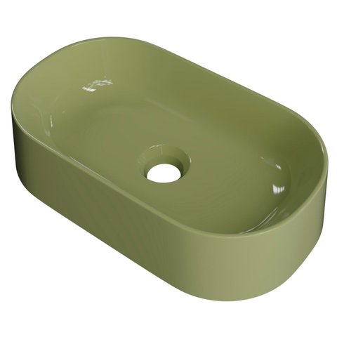 Cuba Pia de Apoio para Banheiro Oval 43cm Hera C08 Verde - Mpozenato