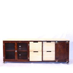 Rack para Tv Central Park Estilo Industrial Em Ferro 200cm - 1