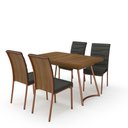 Ver imagem 2 de Conjunto Sala de Jantar 4 Cadeiras York Carraro Nogal Rosê
