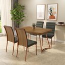 Ver imagem 1 de Conjunto Sala de Jantar 4 Cadeiras York Carraro Nogal Rosê