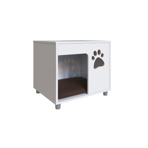 Mesa Pet Cabeceira Branca Cachorro C/ Almofada Completa Móveis Pet002bcbc