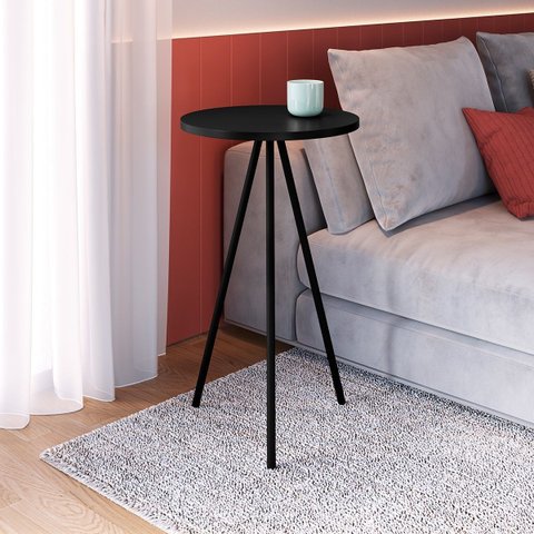 Mesa Lateral L35 X A58,5cm Preto