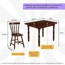 Ver imagem 3 de Conjunto Mesa de Jantar 125cm com 4 Cadeiras Multimóveis CR50083