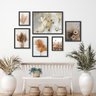 Kit Composição 6 Quadros Neutros Folhas e Flores Secas:madeira Preta - 1