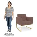 Ver imagem 7 de Sofá Namoradeira e 1 Poltrona Base Industrial Dourado Ana Veludo Rosê - Ibiza