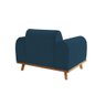 Poltrona Living Átila Estofada em Veludo Azul Marinho Base Madeira Maciça - 2