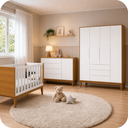 Ver imagem 2 de Quarto de Bebê Completo Classic Elfe Branco Savana Amadeirado