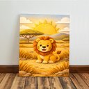 Ver imagem 6 de Kit 3 Quadro Decorativo Savana Infantil Leão Bebê Meninos Moderno 28x20cm