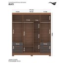 Ver imagem 2 de Guarda Roupa Roupeiro Casal com Espelhos 4 Portas 6 Gavetas Irati 4.6 Jatoba Grafite Santos Andirá