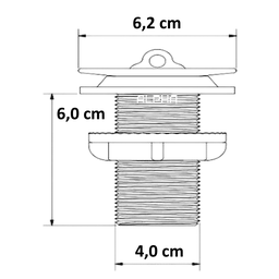 Válvula Pia Tanque Lavanderia Escoamento 1.1/4'' Metal:Cromado - 5