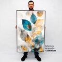 Ver imagem 2 de Quadro Decorativo Caixa Floral Luxo Folhagem Harmônica Tacolado Moldura Caixa Alta 4,5cm Preta sem V