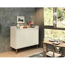Buffet Aparador Retrô Clássico 2 Portas Off-White - 2 Buffet Aparador Retrô Clássico 2 Portas Off-White - 2