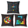 Kit 3 Capa de Almofada Estampadas Infantil 40cm X 40cm Zíper Invisível Digital Decorativa Game - 1