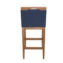 Ver imagem 5 de Kit 2 Banquetas Alta Lyara em Madeira Maciça com Encosto Estofada Marinho Móveis Banqueta Lyara Azul