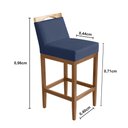 Ver imagem 4 de Kit 2 Banquetas Alta Lyara em Madeira Maciça com Encosto Estofada Marinho Móveis Banqueta Lyara Azul