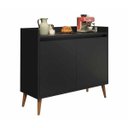 Ver imagem 1 de Buffet Aparador Retrô Clássico 2 Portas Preto