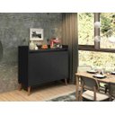 Ver imagem 2 de Buffet Aparador Retrô Clássico 2 Portas Preto