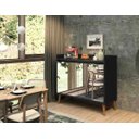 Ver imagem 2 de Buffet Aparador Retrô com Espelho Delux 2 Portas Preto