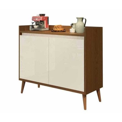 Buffet Aparador Retrô Delux 2 Portas Freijó com Off-white