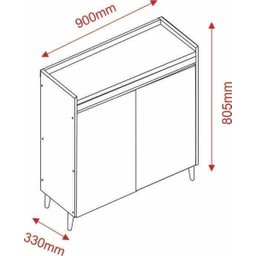 Buffet Aparador Retrô Delux 2 Portas Branco Gloss - 7
