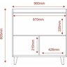 Buffet Aparador Retrô Delux 2 Portas Branco Gloss - 6